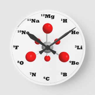 Molecule Clock - Rot Runde Wanduhr
