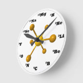 Molecule Clock - Yellow Runde Wanduhr (Winkel)
