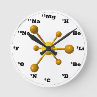 Molecule Clock - Yellow Runde Wanduhr