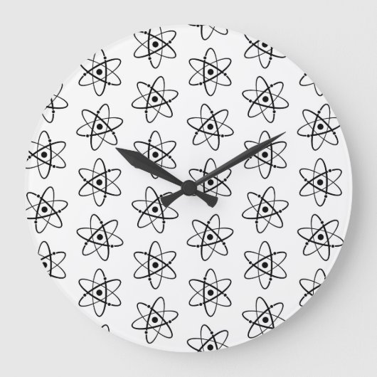 Molecules Atoms Orbit Science Themed Art Pattern Große Wanduhr (Vorderseite)