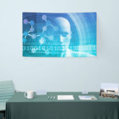 Molekül-Hintergrund als Wissenschafts-abstraktes Banner (Messeveranstaltung)