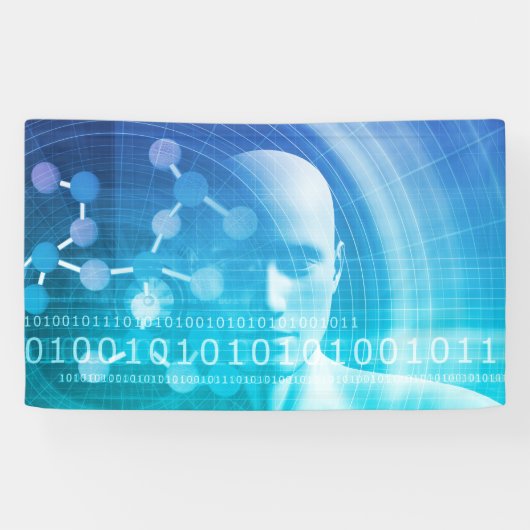 Molekül-Hintergrund als Wissenschafts-abstraktes Banner (Horizontal)