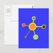 Molekül in 3D Postkarte (Vorne/Hinten)