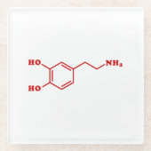 Molekulare chemische Formel für Dopamin Glasuntersetzer (Vorderseite)