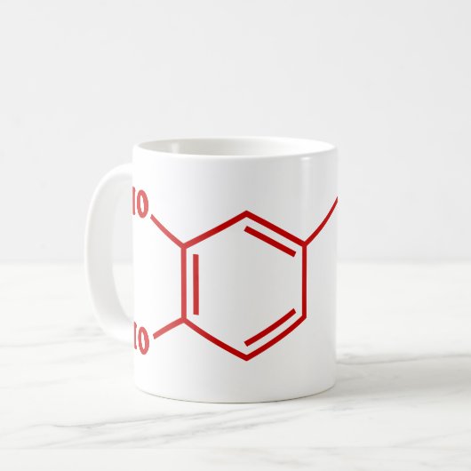 Molekulare chemische Formel für Dopamin Kaffeetasse (Vorderseite Links)