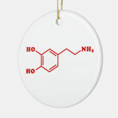Molekulare chemische Formel für Dopamin Keramik Ornament (Links)