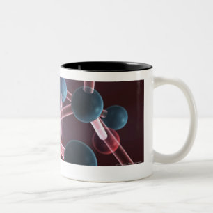Molekulare Struktur des Koffeins Zweifarbige Tasse