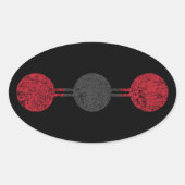 Molekulare Struktur für Kohlendioxid Ovaler Aufkleber (Vorderseite)