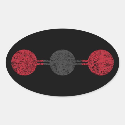 Molekulare Struktur für Kohlendioxid Ovaler Aufkleber (Vorderseite)