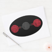 Molekulare Struktur für Kohlendioxid Ovaler Aufkleber (Umschlag)