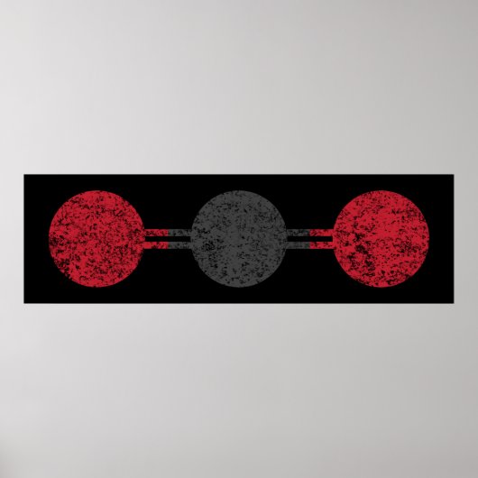 Molekulare Struktur für Kohlendioxid Poster (Vorne)