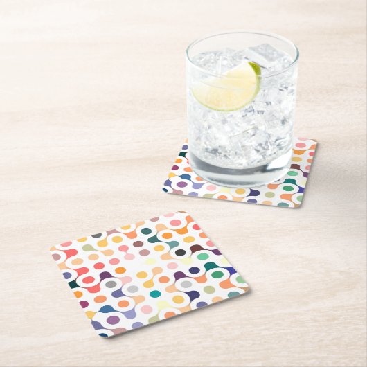 Molekulare Struktur-Muster Rechteckiger Pappuntersetzer (Vor Ort)