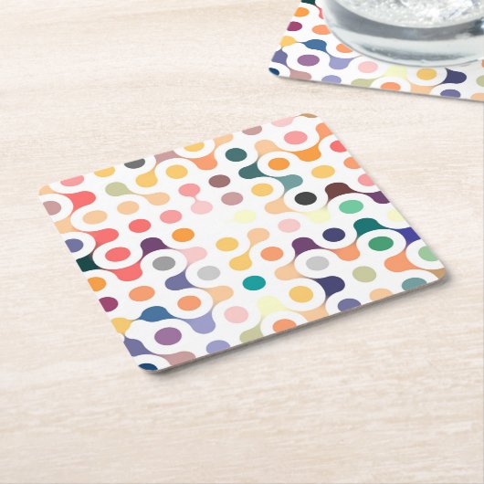 Molekulare Struktur-Muster Rechteckiger Pappuntersetzer (angewinkelt)