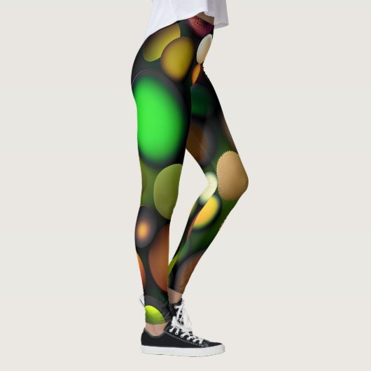 Molekülkreise Regenbogenmuster Leggings (Rechts)
