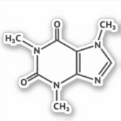 Molekülstruktur des Koffeinmoleküls Aufkleber (Vorderseite)