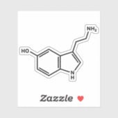 Molekülstruktur des Serotonin-Moleküls Aufkleber (Blatt)