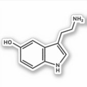 Molekülstruktur des Serotonin-Moleküls Aufkleber (Vorderseite)