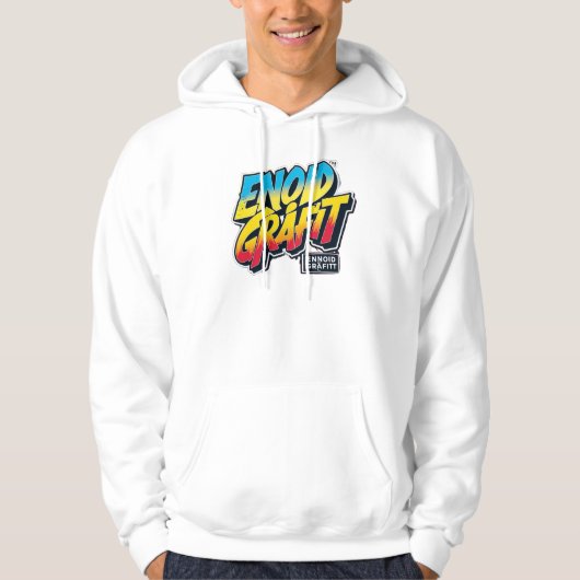 Moletom branco ENNOID GRÁFITT logo colorido  Hoodie (Vorderseite)