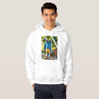 Moletom Masculino Básico com Capuz Arara Azul Hoodie