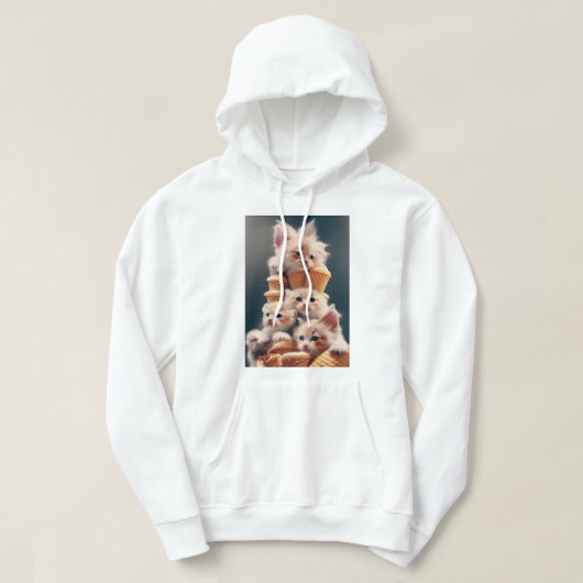 Moletom sorvete e gatinhos hoodie (Design vorne)