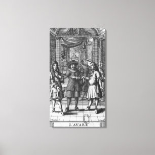 Moliere als Harpagon, Frontispizillustration Leinwanddruck