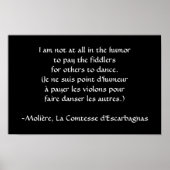 Molière - Bezahlung des Fiddler Poster (Vorne)