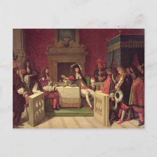 Moliere Dining mit Louis XIV 1857 Postkarte (Vorderseite)