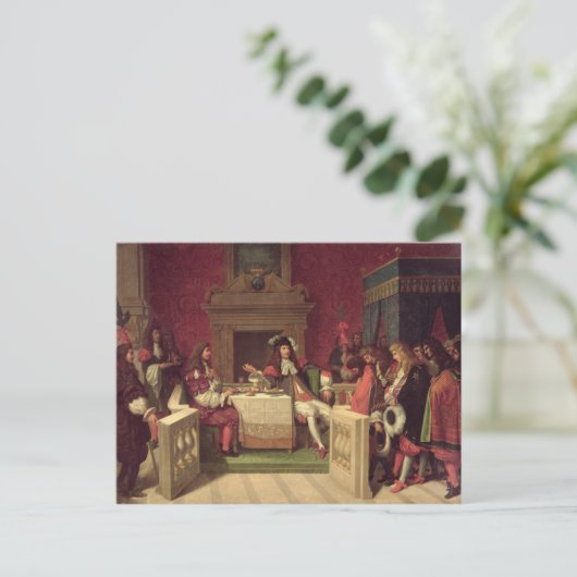 Moliere Dining mit Louis XIV 1857 Postkarte (Stehend Vorderseite)