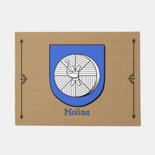 Molina Historischer Schild auf dem Muster Burlap Fußmatte