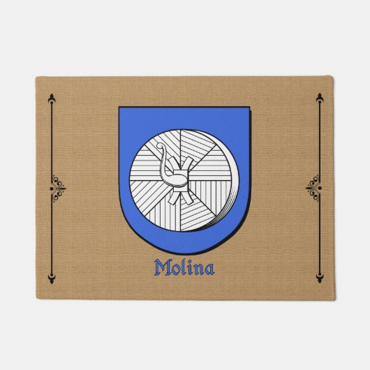 Molina Historischer Schild auf dem Muster Burlap Fußmatte (Vorderseite)