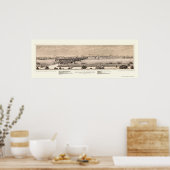 Moline, IL Panorama Karte - 1873 Poster (Küche)