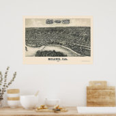 Moline, IL Panorama Karte - 1889 Poster (Küche)