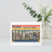 Moline, Illinois - Große Buchstabenszenen Postkarte (Stehend Vorderseite)