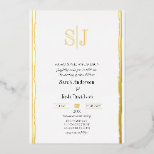 Molkenkorrektur Einfache White Monogram Hochzeit