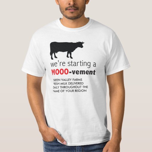 Molkerei-Milch-Lieferung, die ein Mooo-vement T-Shirt (Vorderseite)
