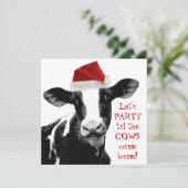 Molkerei-Personal-WeihnachtsParty Einladung (Stehend Vorderseite)