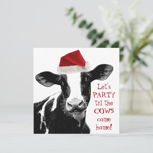 Molkerei-Personal-WeihnachtsParty Einladung (Stehend Vorderseite)