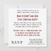 Molkerei-Personal-WeihnachtsParty Einladung (Rückseite)