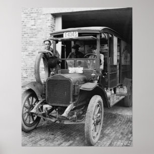 Molkerei Truck, 1921. Vintages Foto Poster