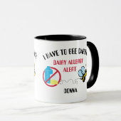 Molkereiallergie-Alarm-Hummel-Bienen-Tasse Tasse (VorderseiteRechts)
