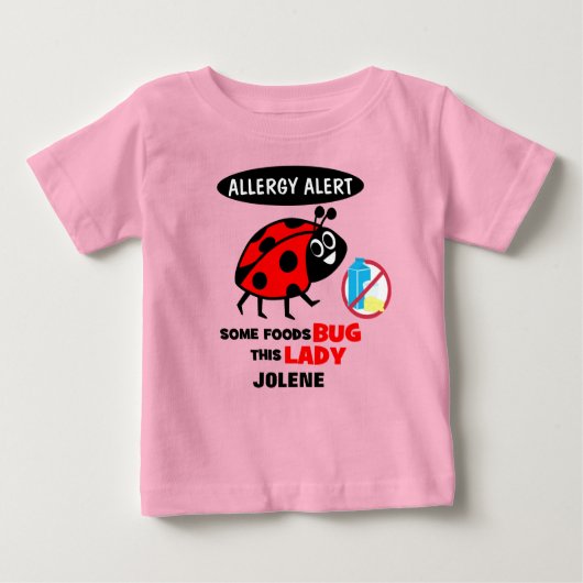 Molkereiallergie-Alarm-Marienkäfer-Shirt Baby T-shirt (Vorderseite)