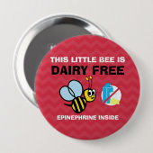 Molkereifreie Bienen-personalisierter Button (Vorne & Hinten)