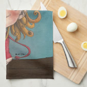 Mollie und die Katze Geschirrtuch (Viertel Falte)