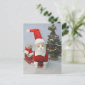 Mollige Sankt-Katze Feiertagspostkarte (Stehend Vorderseite)