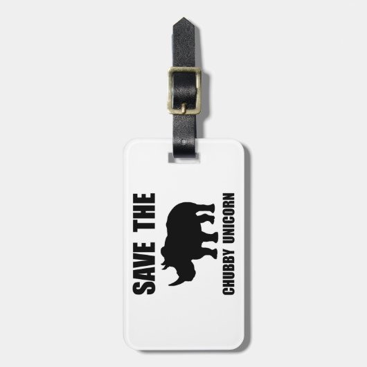 Molliges Einhorn-Nashorn Gepäckanhänger (Vorderseite vertikal)