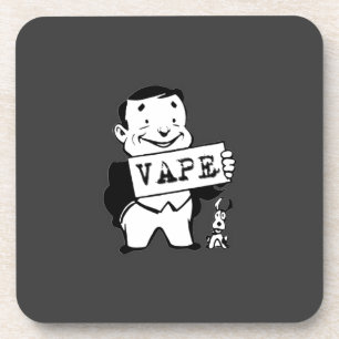 Molliges Retro Mann Vape Grau Getränkeuntersetzer