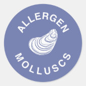 Molluscs Allergen-Warnung Runder Aufkleber (Vorderseite)