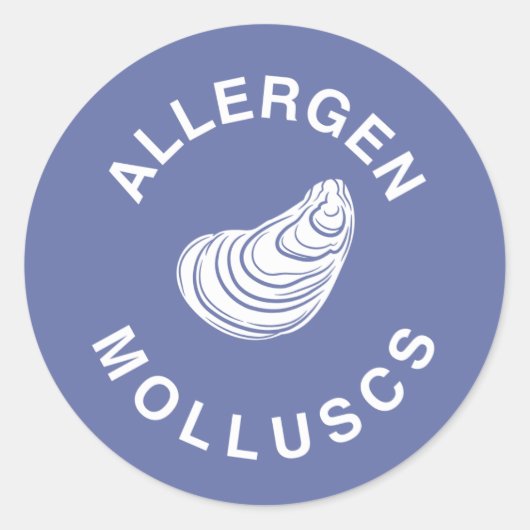 Molluscs Allergen-Warnung Runder Aufkleber (Vorderseite)