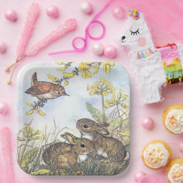 Molly Brett Süße Kaninchen Wren Forsythia Pappteller
