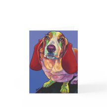 Molly die Dachshund-Therapie-Hundekarte durch